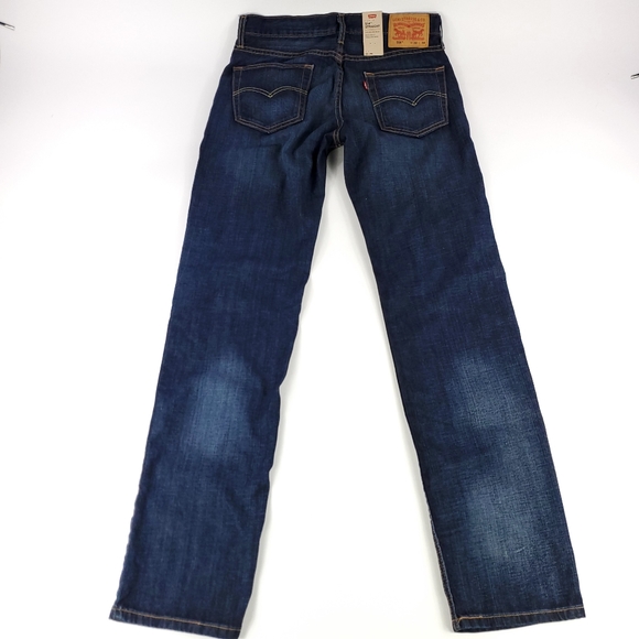 Mens Dark Denim 514 Straight Jeans Size 32x34 - Picture 3 of 8